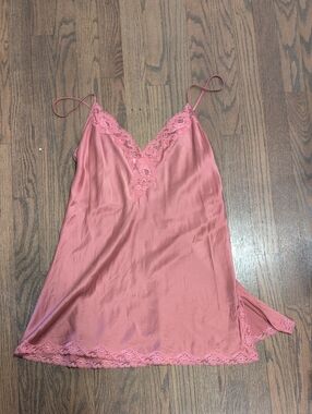 Victoria's Secret Pink Lace-Trim Slip Chemise